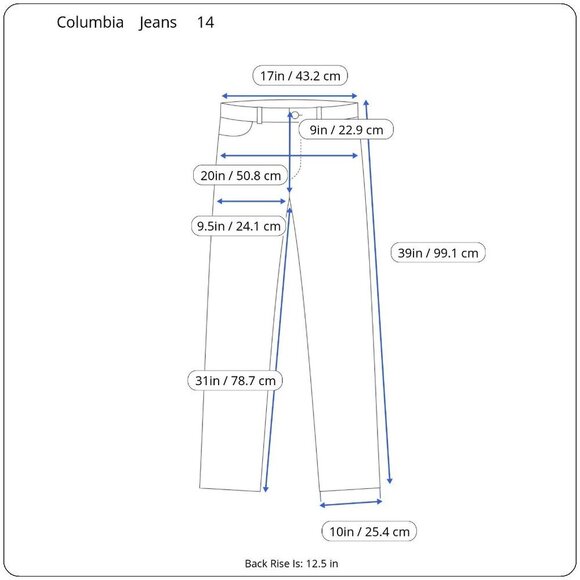 Columbia Jeans Womens 14 Blue Denim Boot Cut Leg Faded Distressed Torn - Picture 3 of 14